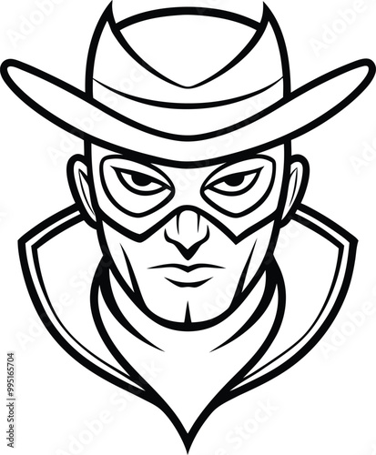 Line art Zorro mask icon. Trendy flat vector Zorro mask icon on white background from People collection.