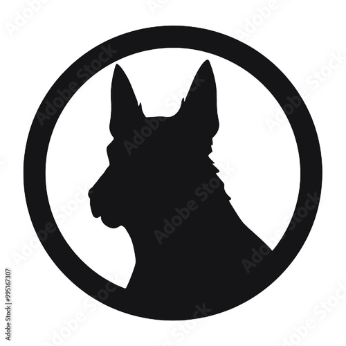 Belgian Malinois Dog Silhouette – Vector Illustration, Perfect for Logos and Transparent Backgrounds