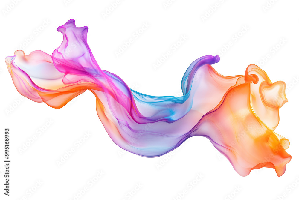 Naklejka premium Colorful abstract paint wave, white isolate background