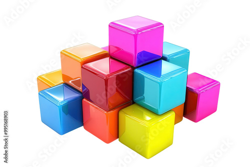 Colorful building blocks stacked together