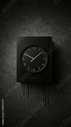 Wallpaper Mural clock on black wall Torontodigital.ca