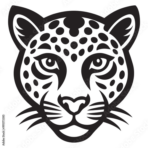 Leopard head silhouette vector illustration photo