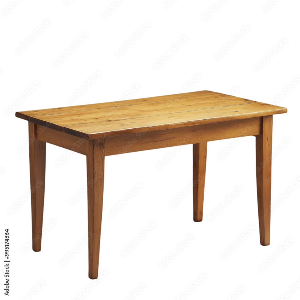 A small wooden table with PNG cutout isolated on white and transparent background. A small wooden table with PNG cutout isolated on white and transparent background.
