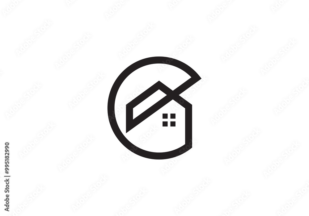 simple letter G with house logo design inspiration simple letter G with house logo design inspiration