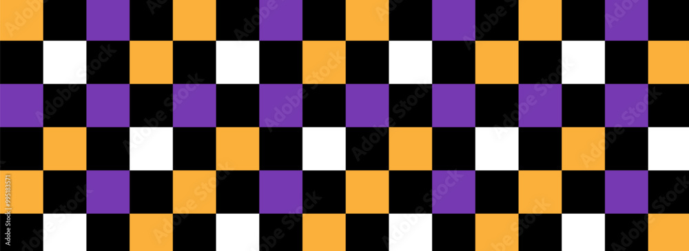 Fototapeta premium Abstract geometric seamless pattern Halloween. Scandinavian style mosaic.