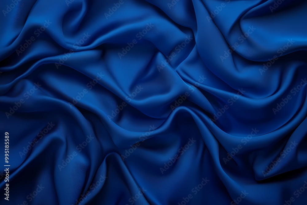 Obraz premium Deep Cobalt Blue Luxurious Fabric Texture Background