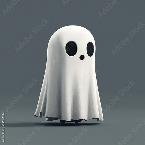 Cute minimalist ghosts on a Clean Background