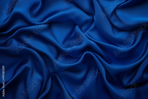Deep Cobalt Blue Luxurious Fabric Texture Background