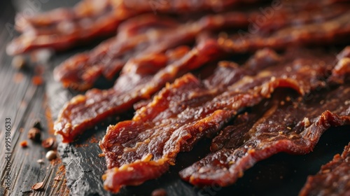 Jerky: Thin, protein-packed strips of dried beef, seasoned with flavors such as teriyaki or barbecue, making it a great option for savory snacking.