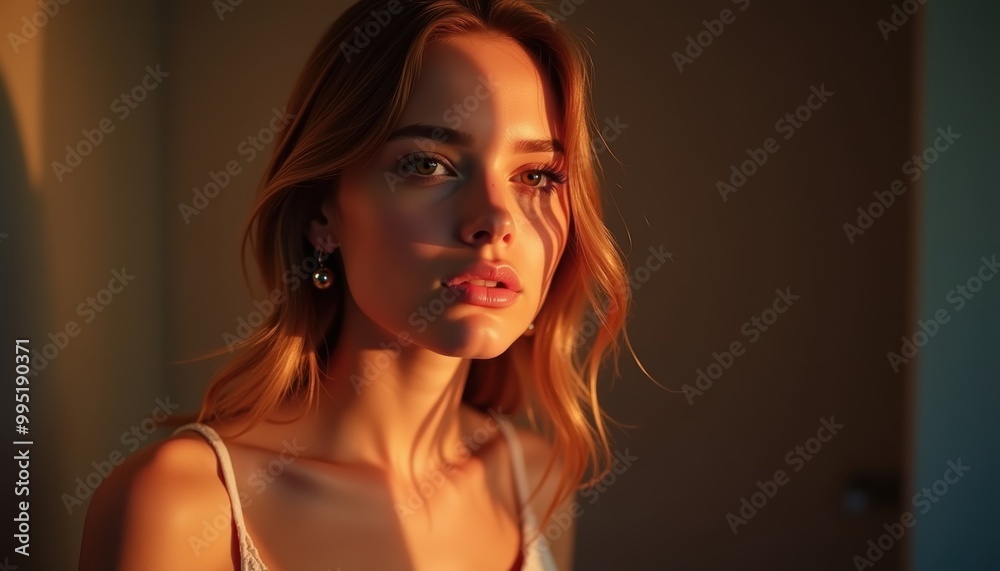 Attractive female's expression on a plain background. An awesome depiction of beauty and sophistication. Attractive female's expression on a plain background. An awesome depiction of beauty and sophistication.