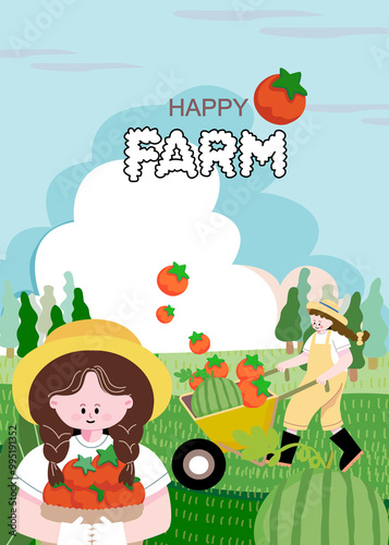 hild in the garden, Farmer greeting card, little girl, farmer cartoon character with girl in farm, cute farmer, element farmer, printable farm, printable farmer

 photo