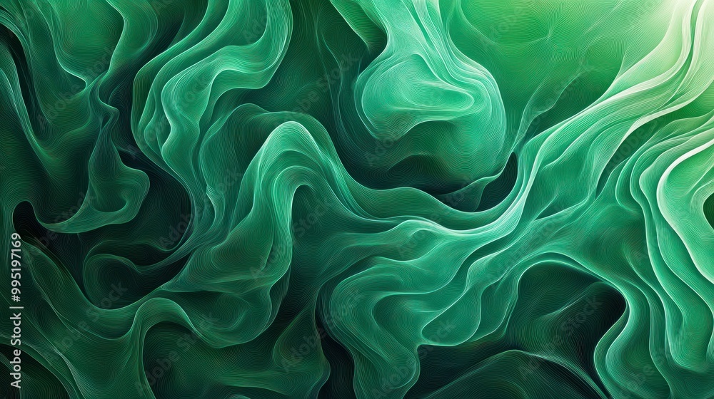 Obraz premium Abstract organic green lines as wallpaper background illustration