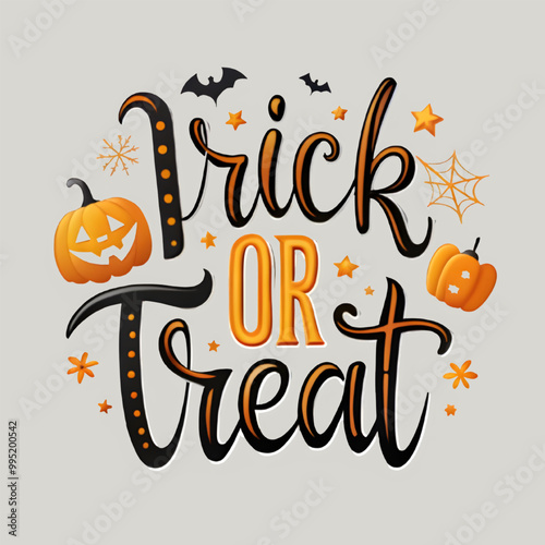 Free Vector trick or treat lettering tshirt design generative ai 