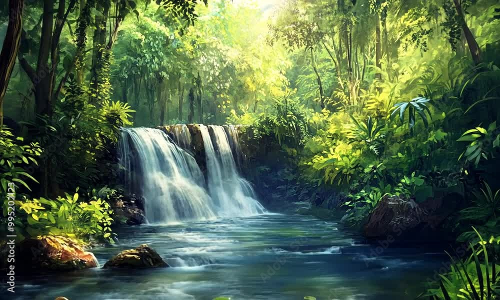 waterfall in the jungle waterfall in the jungle