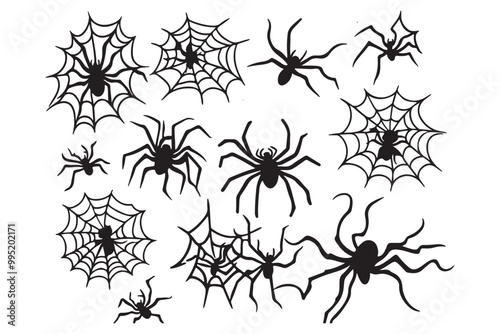Spider Design, Cobweb Graphic, Halloween Spider, Spider Web Clipart, Arachnid Art, Creepy Crawlies, Spider Illustration, Web Design Element, Spooky Spider, Cobweb Digital Art, Gothic Spider, Scary Spi