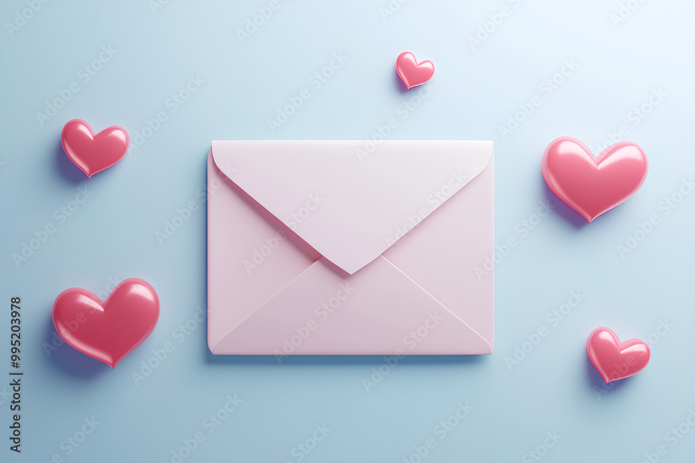 Envelope letter paper love 3d icon Envelope letter paper love 3d icon