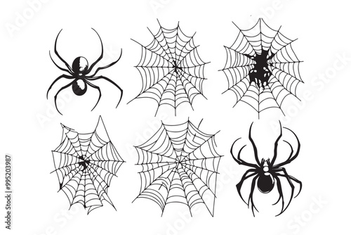Spider Design, Cobweb Graphic, Halloween Spider, Spider Web Clipart, Arachnid Art, Creepy Crawlies, Spider Illustration, Web Design Element, Spooky Spider, Cobweb Digital Art, Gothic Spider, Scary Spi