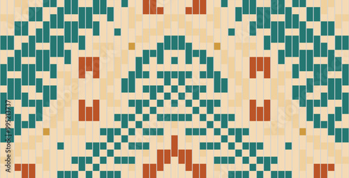 Russian Ikat Design Pattern Drawingfolk Embroidery, Aztec Geometric Ornament Print. Design for Carpet, Wallpaper, Clothing, Wrapping, Fabric