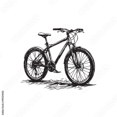 Gravel, road, touring bikes in silhouette style. Vector illustration isolated on white
