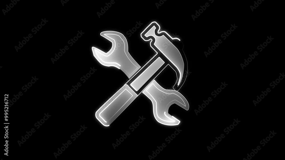 neon light setting tool icon concept animation background. Glowing neon line setting icon with spinning gears icon animated. Settings icon animation isolated. neon light setting tool icon concept animation background. Glowing neon line setting icon with spinning gears icon animated. Settings icon animation isolated.