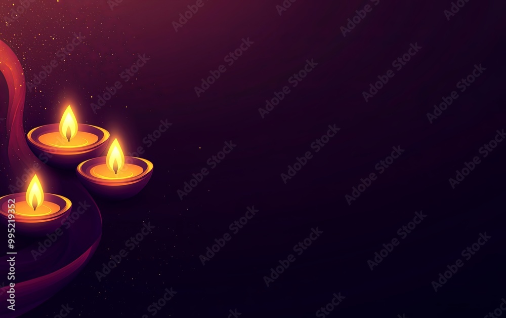 Fototapeta premium A serene image featuring glowing candles against a dark background, evoking a calming and peaceful atmosphere.