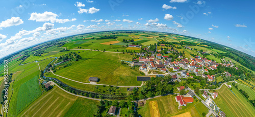 Rundblick über das Egautal bei Ballmertshofen im Härtsfeld in Baden-Württemberg photo