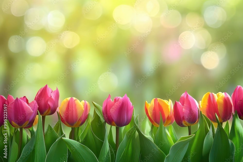Vibrant Spring Flowers with Blurred Background Vibrant Spring Flowers with Blurred Background