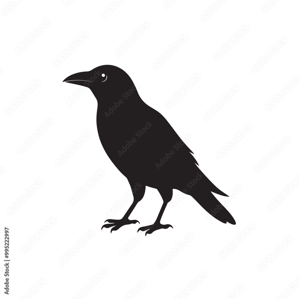 A striking silhouette of a crow A striking silhouette of a crow