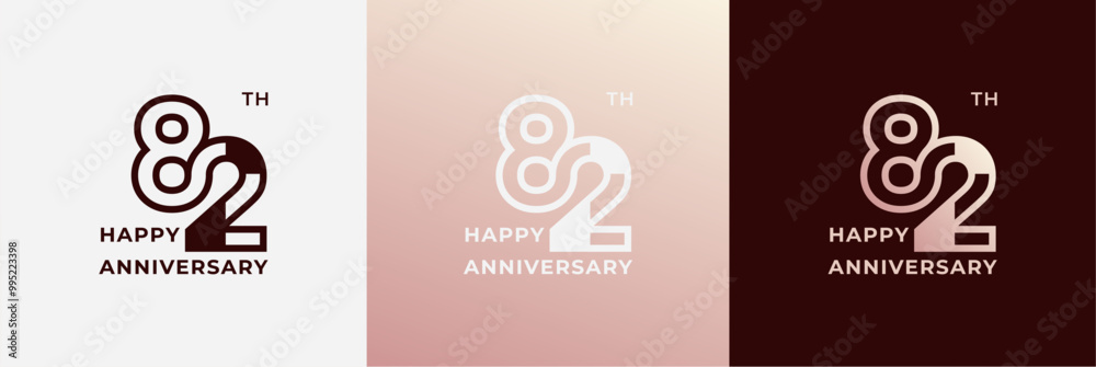 Logo 82th, 82 years anniversary, Creative template for celebration, birthday, greeting and invitation. Editable file Logo 82th, 82 years anniversary, Creative template for celebration, birthday, greeting and invitation. Editable file