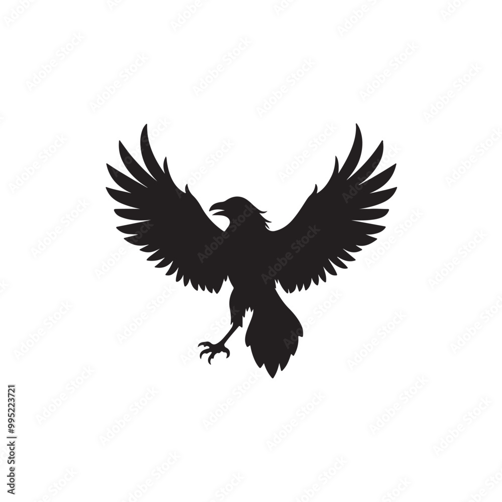 A striking silhouette of a crow A striking silhouette of a crow