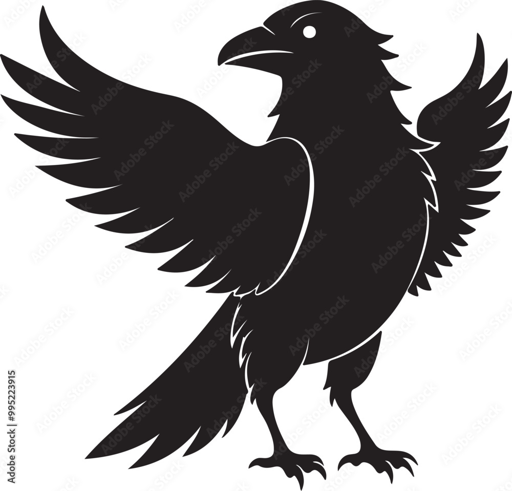 Fototapeta premium A striking silhouette of a crow.