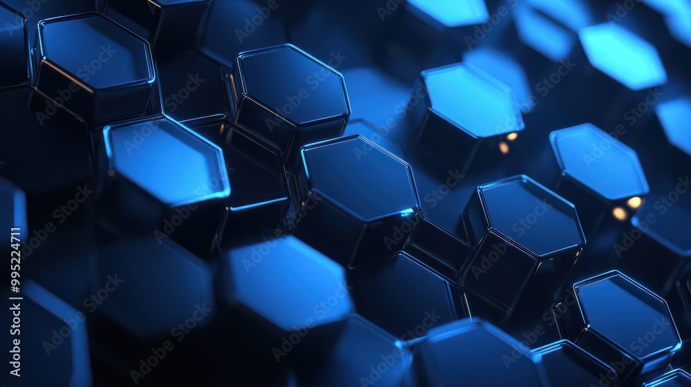 Abstract blue technology hexagonal background. Abstract blue technology hexagonal background.