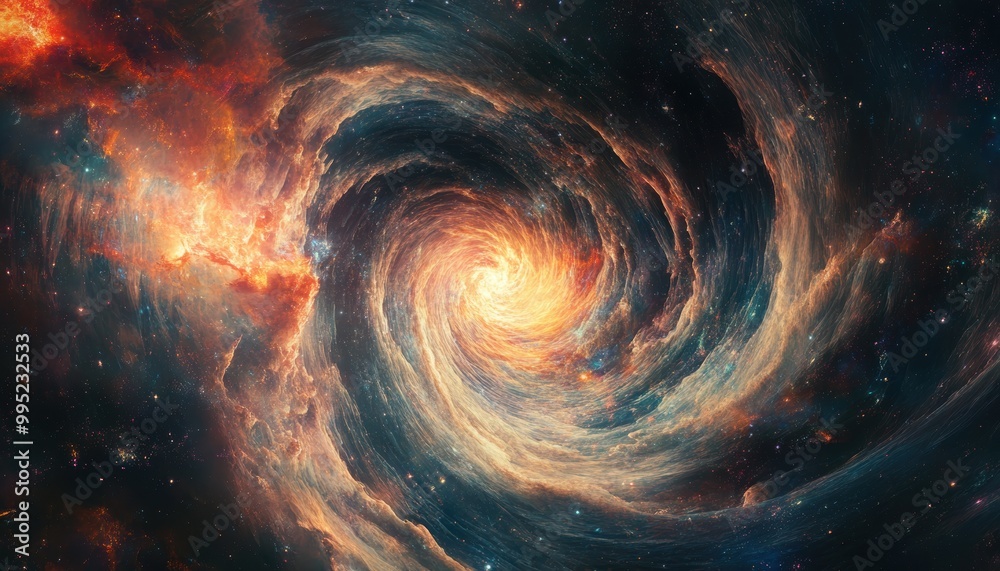 A Cosmic Spiral of Gas and Dust in the Vastness of Space A Cosmic Spiral of Gas and Dust in the Vastness of Space