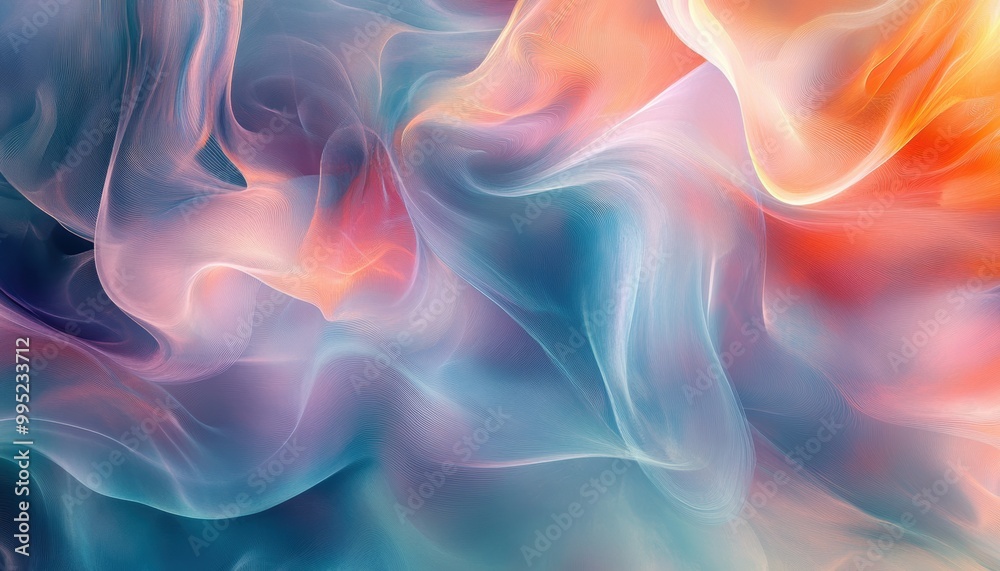 Fototapeta premium Abstract Wavy Lines in Pastel Colors