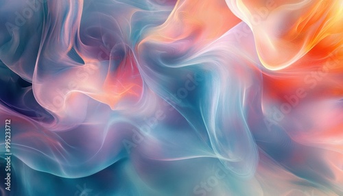 Wallpaper Mural Abstract Wavy Lines in Pastel Colors Torontodigital.ca