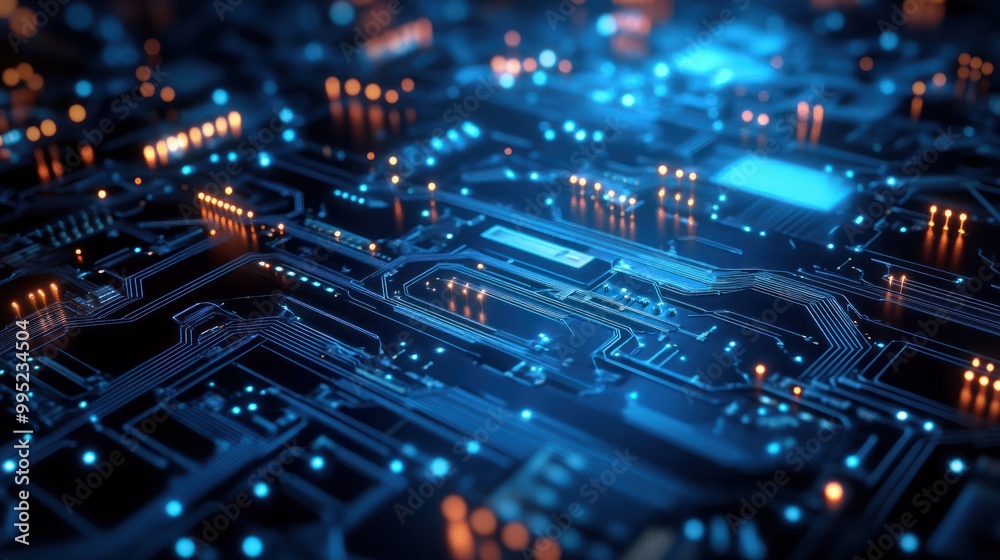 blue tech circuit background blue tech circuit background