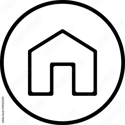 Real Estate Background Clean home button Icon House Line Icon Style Real estate house icon Home icon vector. House vector icon home silhouette button Pro Vector
