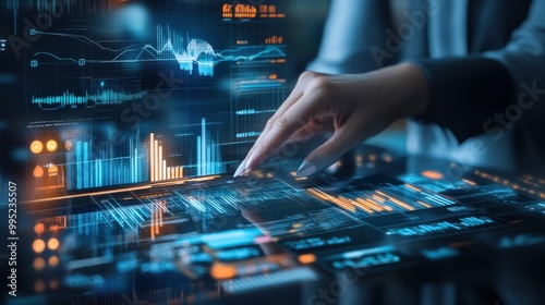 Wallpaper Mural Business audit stock financial finance management on analysis data strategy with graph accounting marketing or report chart economy investment research profit concept. Generative AI Torontodigital.ca