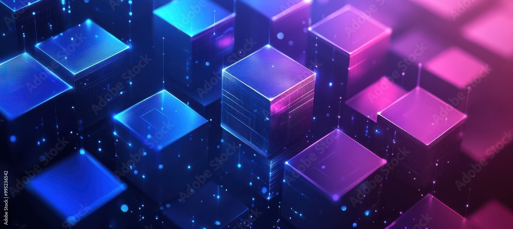 Technology Concept with Isometric Cube Pattern Technology Concept with Isometric Cube Pattern