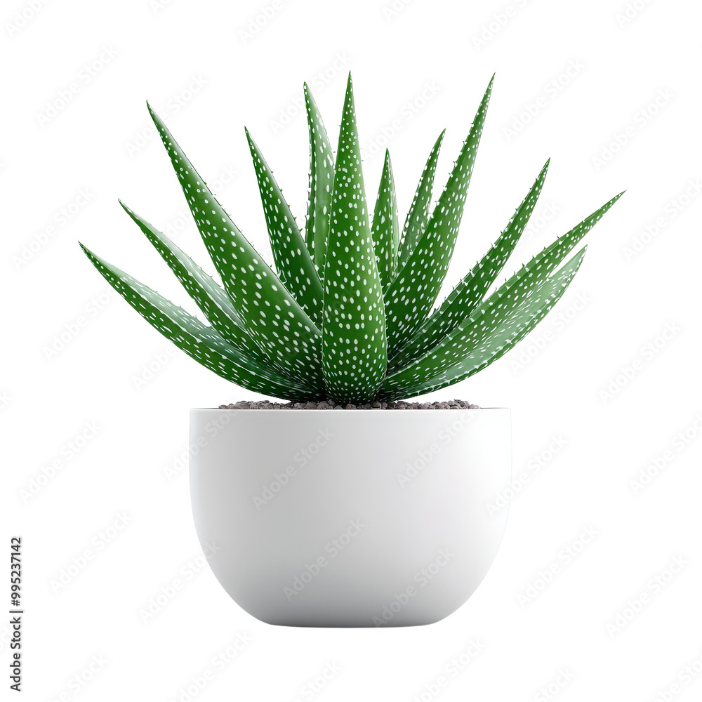 Fresh Aloe Vera Plant in Modern White Pot Fresh Aloe Vera Plant in Modern White Pot