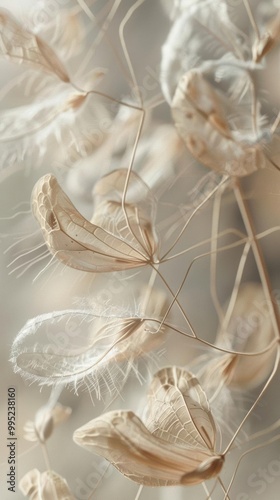 Ethereal Seed Pods. Delicate, airy, and feathery plant texture concept