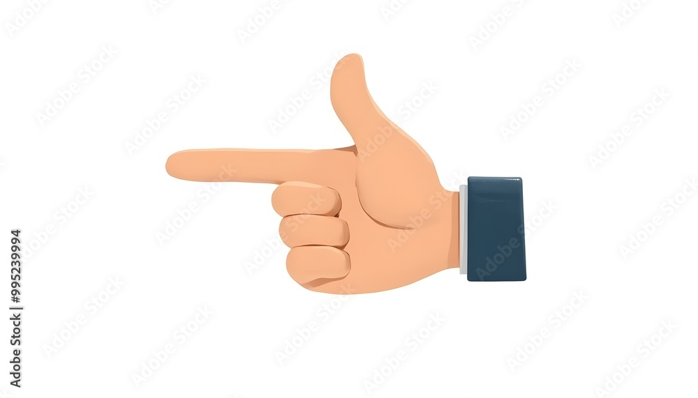 Cartoon hand pointing isolated on a white background Cartoon hand pointing isolated on a white background