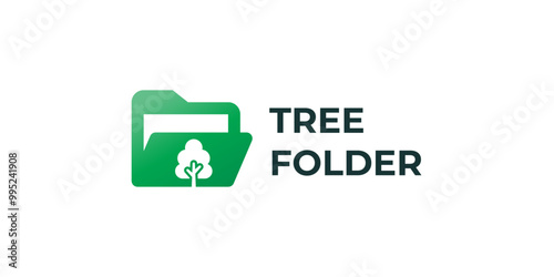 Tree folder open Logo Design. This Logo merge with Tree and folder open icon in creative way.