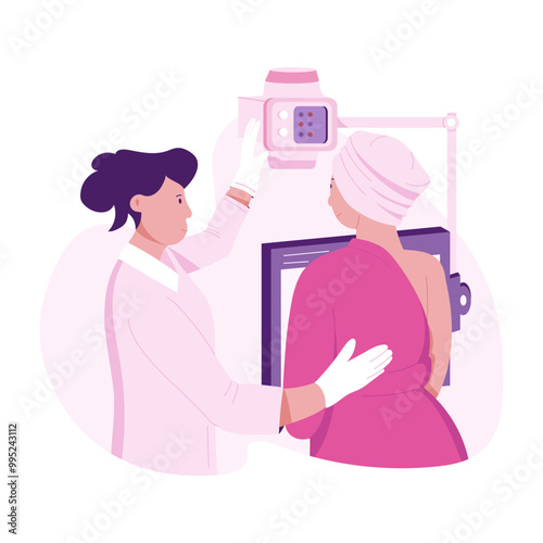Mammography illustration designed in flat style 