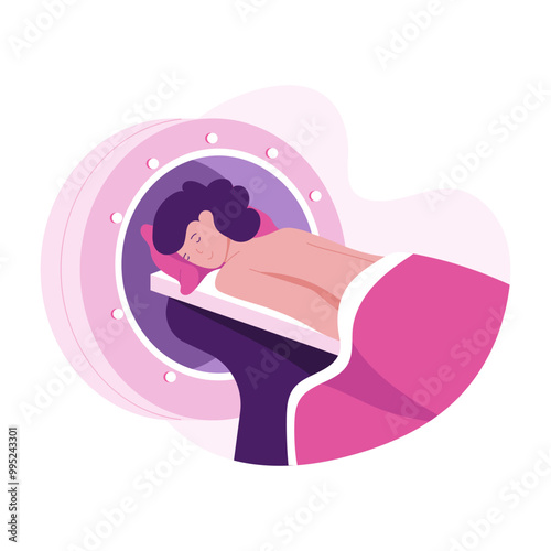 Character based flat illustration mri diagnosis 