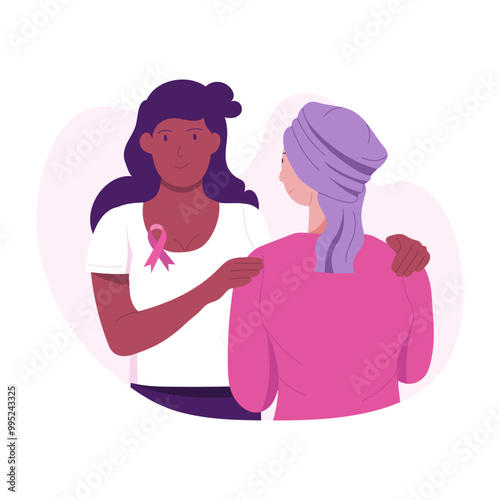 Patient support illustration designed in flat style 