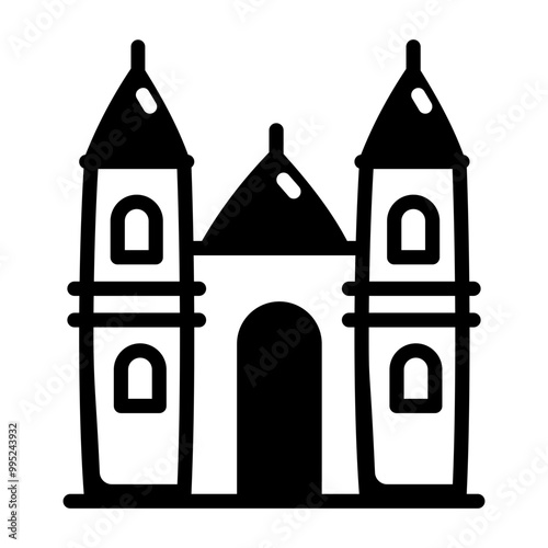 Prague icon in drawing style