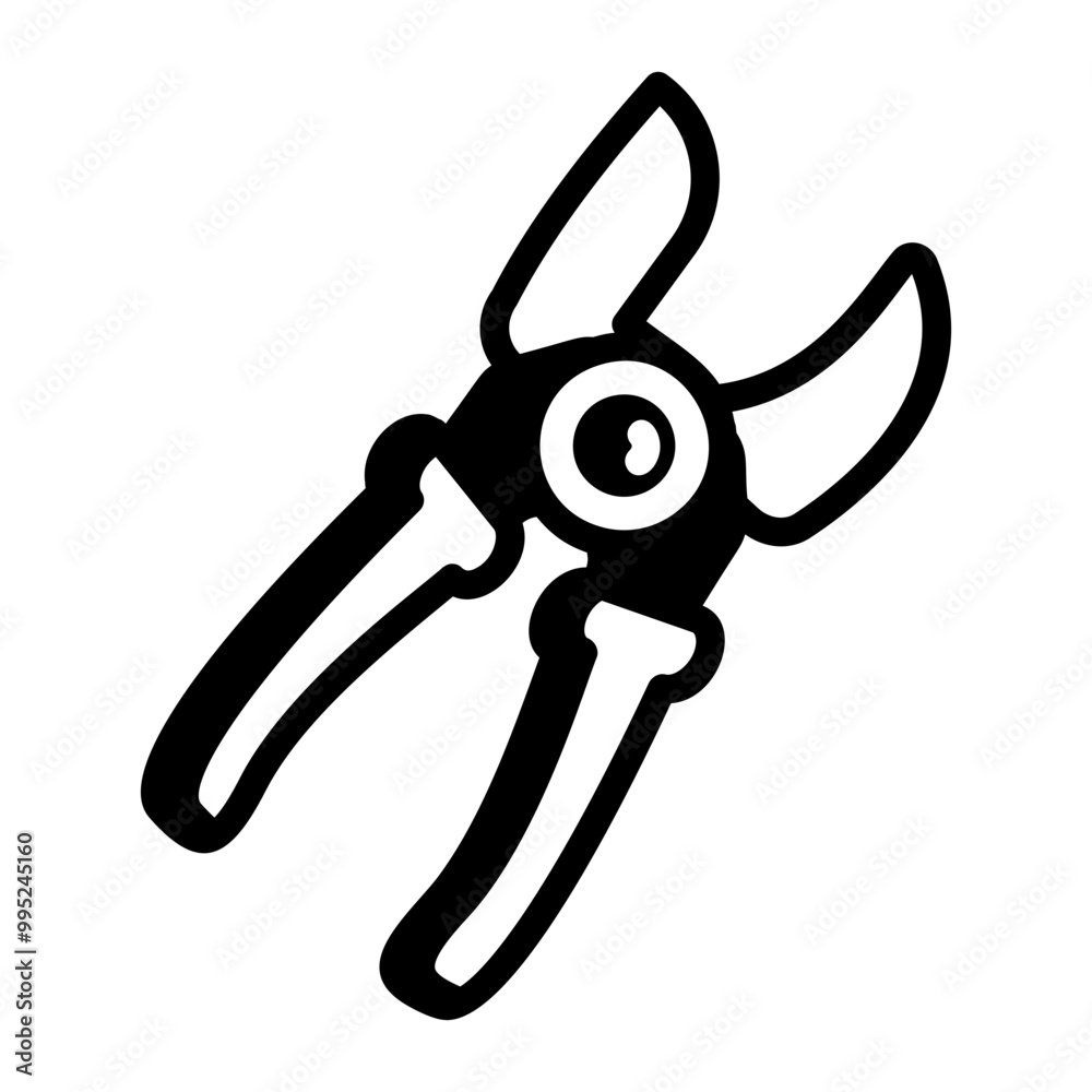 Secateurs icon in drawing style Secateurs icon in drawing style