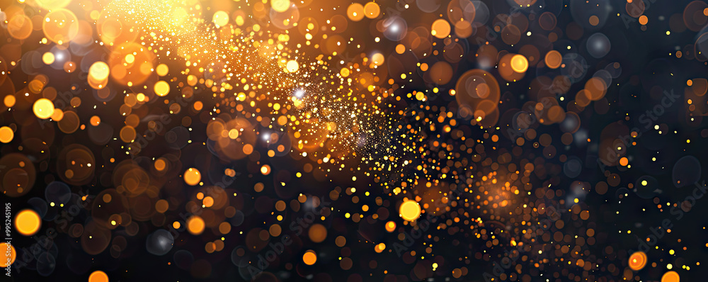 Fototapeta premium Abstract Golden Particles: Holiday & Christmas Background