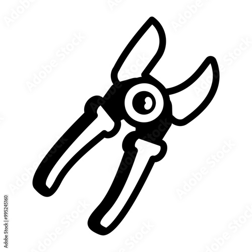 Secateurs icon in drawing style